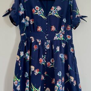 Madewell Floral Mini Dress - Navy and Multicolor
